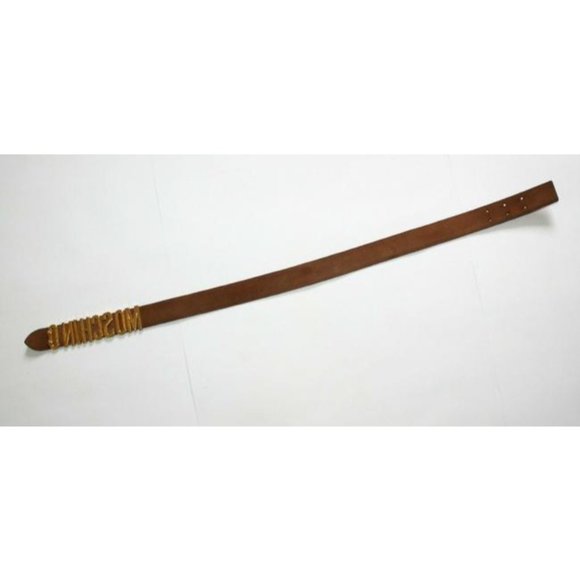 Moschino Brown Leather and Gold Buckle Belt main image 6